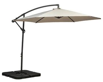Royalcraft Ivory 3m Standard Cantilever Powder Coated Parasol with Cross Stand