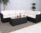 Royalcraft Berlin Six Seater Black Corner Lounge Set Royalcraft Berlin Six Seater Black Corner Lounge Set