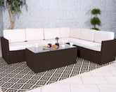 Royalcraft Berlin Six Seater Brown Corner Lounge Set Royalcraft Berlin Six Seater Brown Corner Lounge Set