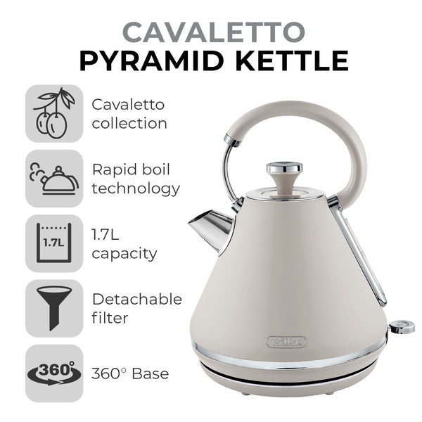 Tower 3kw Latte Chrome Accents Kettle