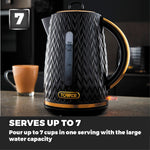 Tower Black with Brass Accents Kettle