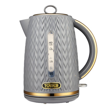 Tower Grey with Brass Accents Kettle
