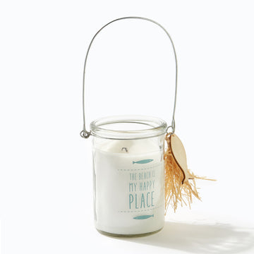 At Home Shore Clear Glass Candle