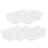 Pack of 5 Wham Crystal 32L Under Bed Box and Lid Pack of 5 Wham Crystal 32L Under Bed Box and Lid