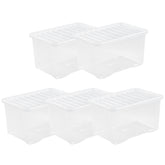 Pack of 5 Wham Crystal 60L Box and Lid Pack of 5 Wham Crystal 60L Box and Lid