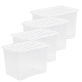 Pack of 4 Wham Crystal 80L Box and Lid Pack of 4 Wham Crystal 80L Box and Lid