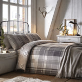 Dreams & Drapes Lodge Colville Grey Check Duvet Cover Set Dreams & Drapes Lodge Colville Grey Check Duvet Cover Set