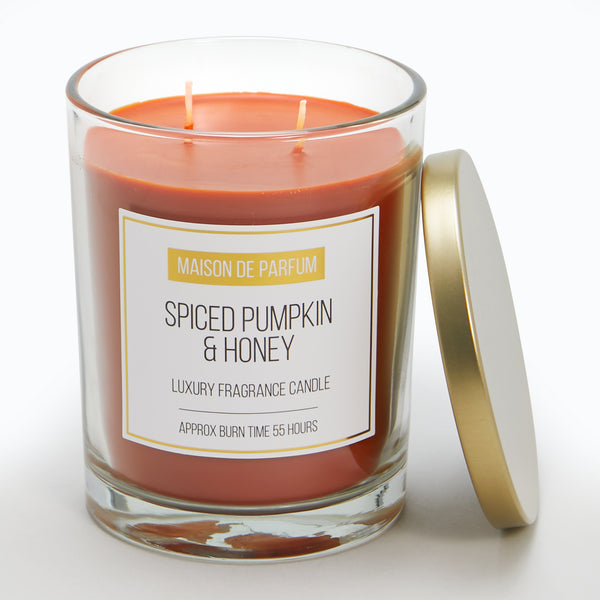 At Home Gold Lidded Candle Spiced Pumpkin & Honey