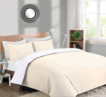 At Home Reversible Bed Set - Taupe & White