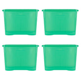 Pack of 4 Wham Crystal 80L Tinted Green Box and Lid Pack of 4 Wham Crystal 80L Tinted Green Box and Lid