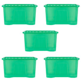 Pack of 5 Wham Crystal 60L Tinted Green Box and Lid Pack of 5 Wham Crystal 60L Tinted Green Box and Lid