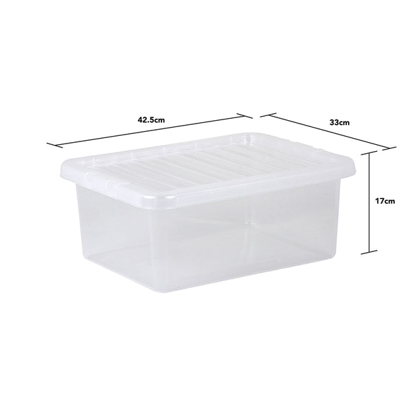 Wham Crystal 17L Box & Lid - Pack of 5
