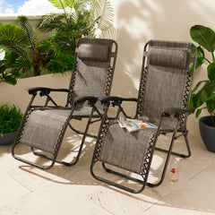 Outmore Pack of 2 Zero Gravity Sun Loungers