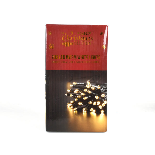200 B/O Outdoor Lights Boxed W/Timer in Warm White