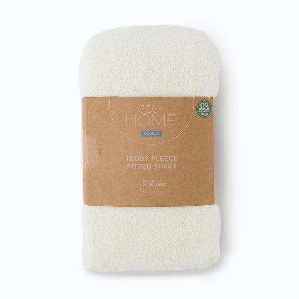At Home Teddy Fitted Sheet Cream