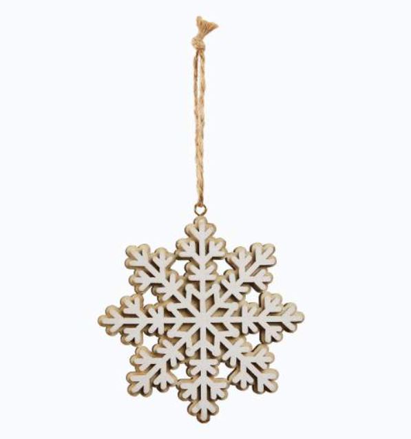 Wooden Snowflake Tree Decoration