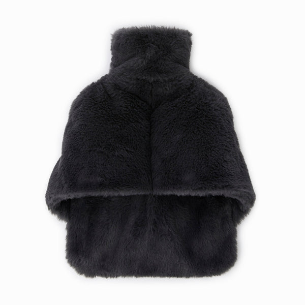 Rabbit Faux Fur Foot Hot Water Bottle Charcoal