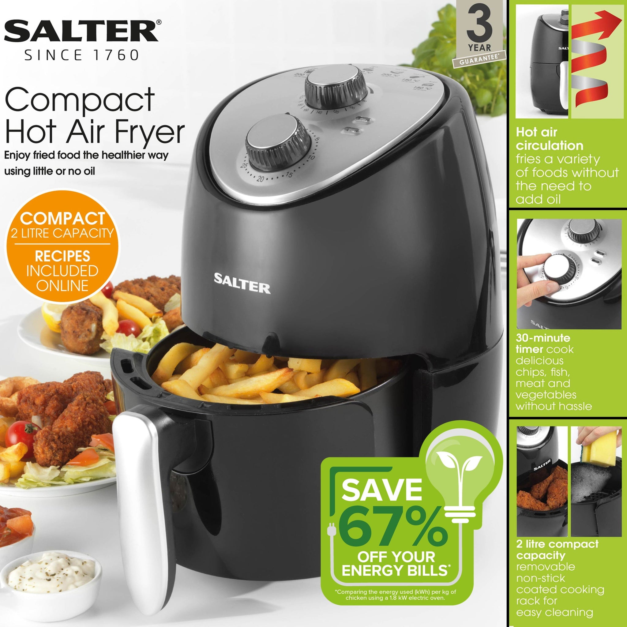 Shop Salter Dual Sector Air Fryer, 9L Capacity