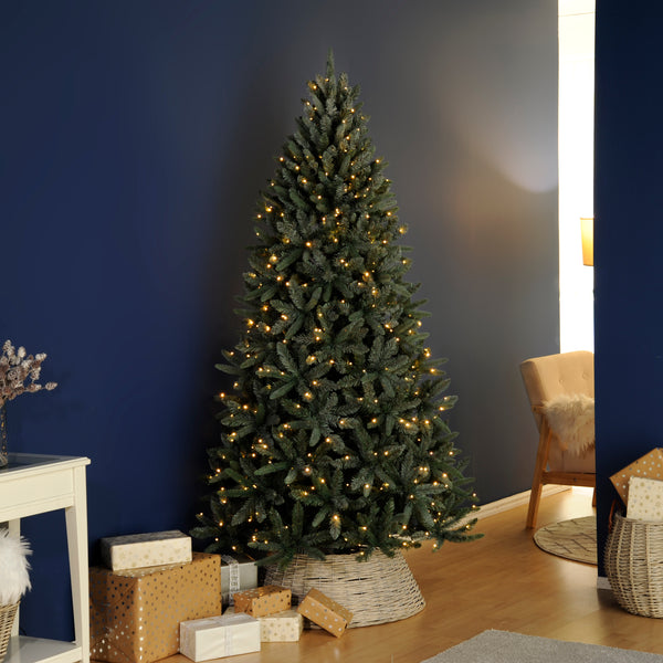 180cm Pre-lit Frosted Rockingham Pine