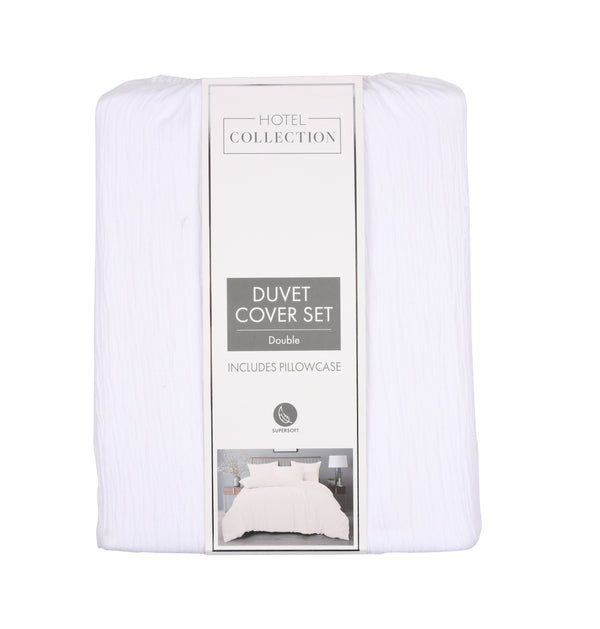 Hotel Collection Muslin White Duvet Set Double