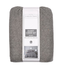 Hotel Collection Boucle Grey Double Duvet Set