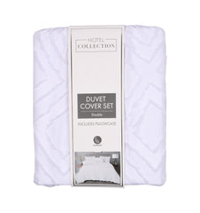 Hotel Collection Tufted Diamond White Double Duvet Set