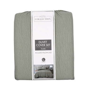 Hotel Collection Muslin Sage Duvet Set Double