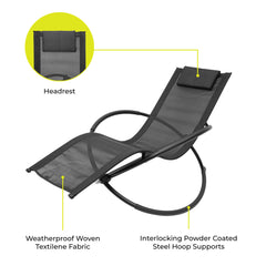 Louis Black Textilene Rocking Lounger