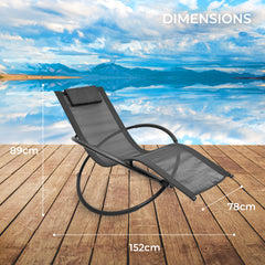 Louis Black Textilene Rocking Lounger