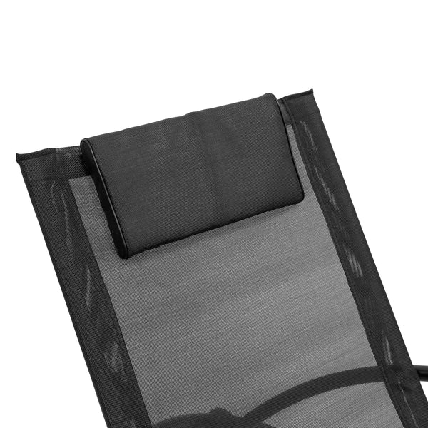 Louis Textile Rocking Lounger - Black