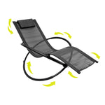 Louis Textile Rocking Lounger - Black