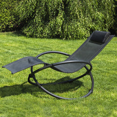 Louis Black Textilene Rocking Lounger