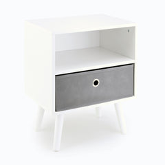 At Home At Home Bedside Table With Grey Drawer