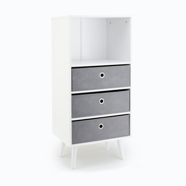 At Home Shelf And 3 Drawer Grey Unit