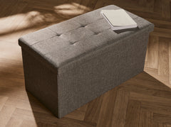 Dark Grey Large Textured Ottoman