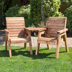Wooden Angled Love Seat
