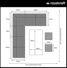 Royalcraft Paris 7 Piece Deluxe Modular Corner Dining Set