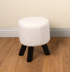 Boucle White Foot Stool