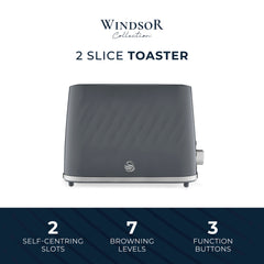Swan Windsor Textured 2 Slice Toaster