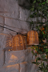 10 Rattan Lantern Solar String Lights