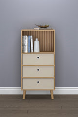 Verve Brown Shelf and 3 Drawer Unit