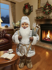 60cm Christmas Santa with Snowy Fur