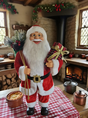 60cm Christmas Santa with Red Tartan