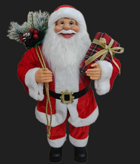 60cm Christmas Santa with Red Tartan