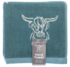 Jaquard Highland Cow  Sage Hand Towel