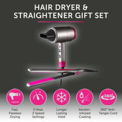 Carmen Pink Dryer & Straightener Set