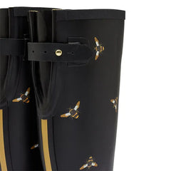 Joules Full Leg Bee Black Wellies