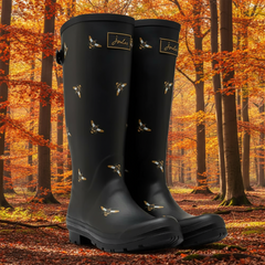 Joules Full Leg Bee Black Wellies