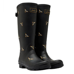 Joules Full Leg Bee Black Wellies