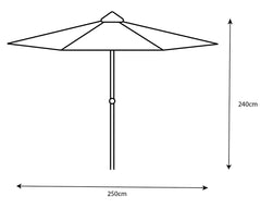 Royalcraft Woodlook 2.5m Ivory Crank and Tilt Parasol